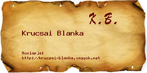 Krucsai Blanka névjegykártya